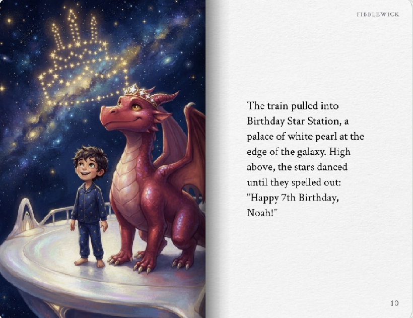 A friendly dragon at the Birthday Star Station